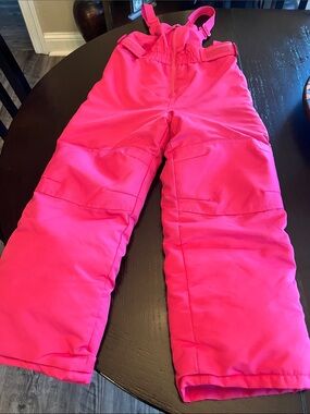 Cat & Jack Bright Pink Kids Snow Bib Overalls